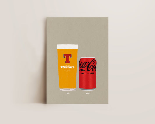 Tennent's & Coke Zero Print