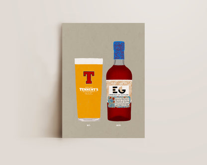 Tennent's & Edinburgh Raspberry Gin Print