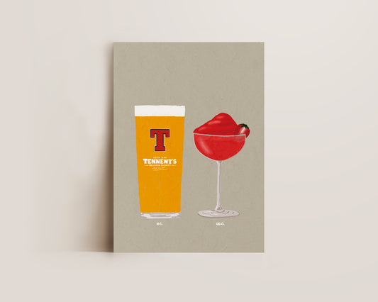 Tennent's & Frozen Strawberry Daiquiri Print