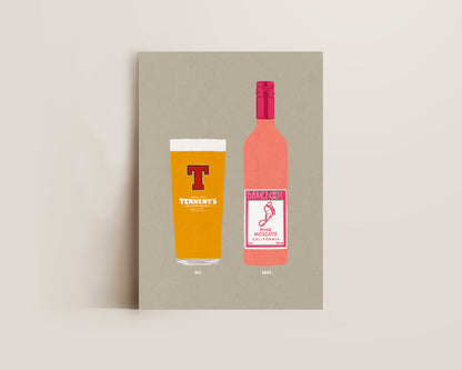 Tennent's & Pink Moscato Print