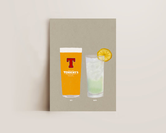Tennent's & Vodka Lemon and Lime Print