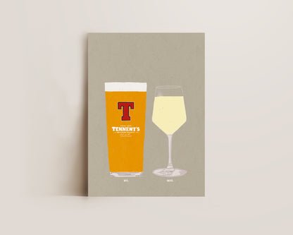 Tennent's & White Wine Print