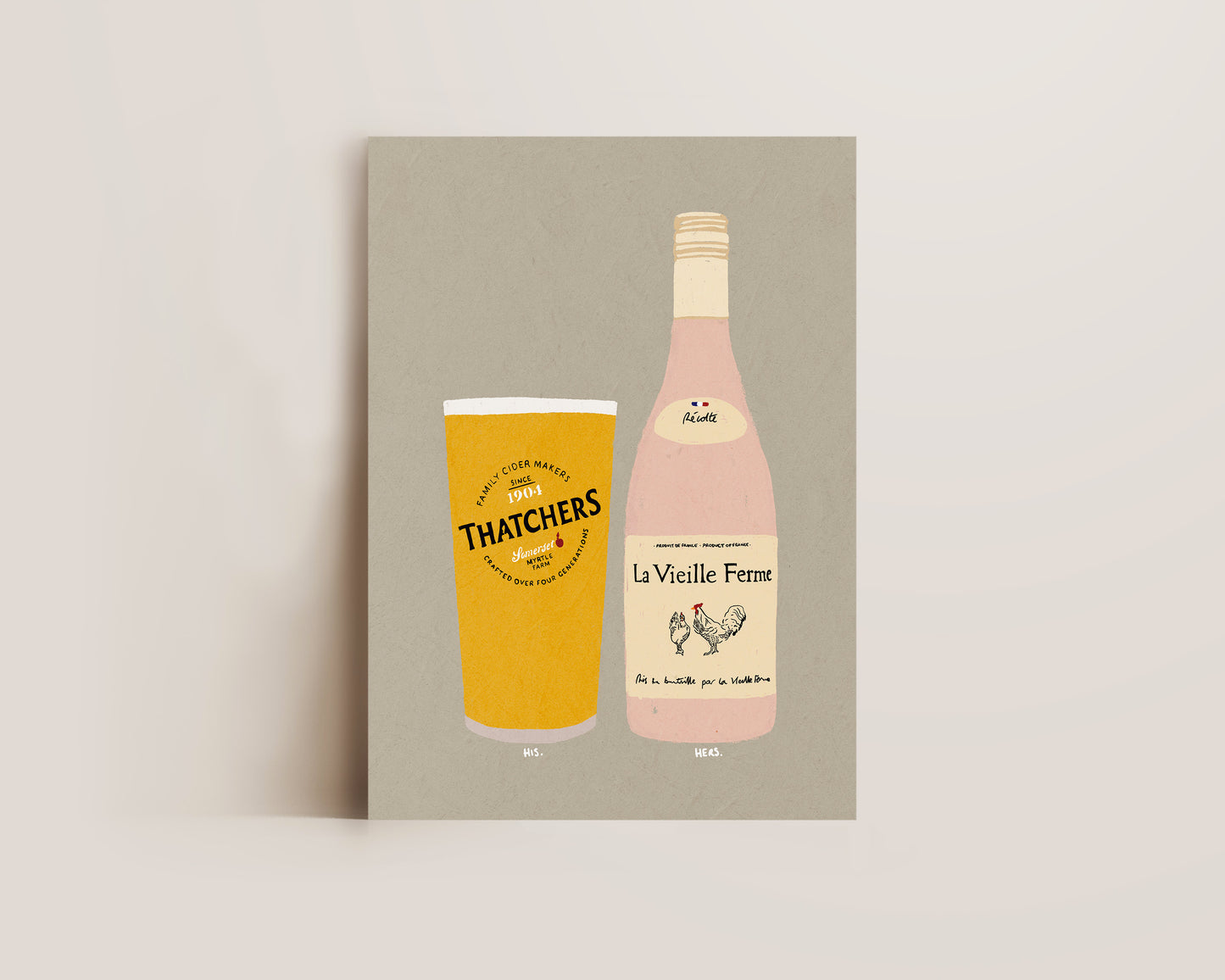 Thatchers & Chicken Wine Print