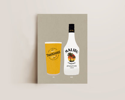 Thatchers & Malibu Print