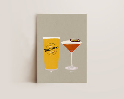 Thatchers & Pornstar Martini Print