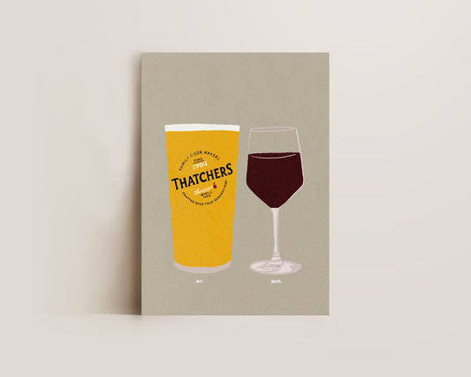 Thatchers & Red Wine Print