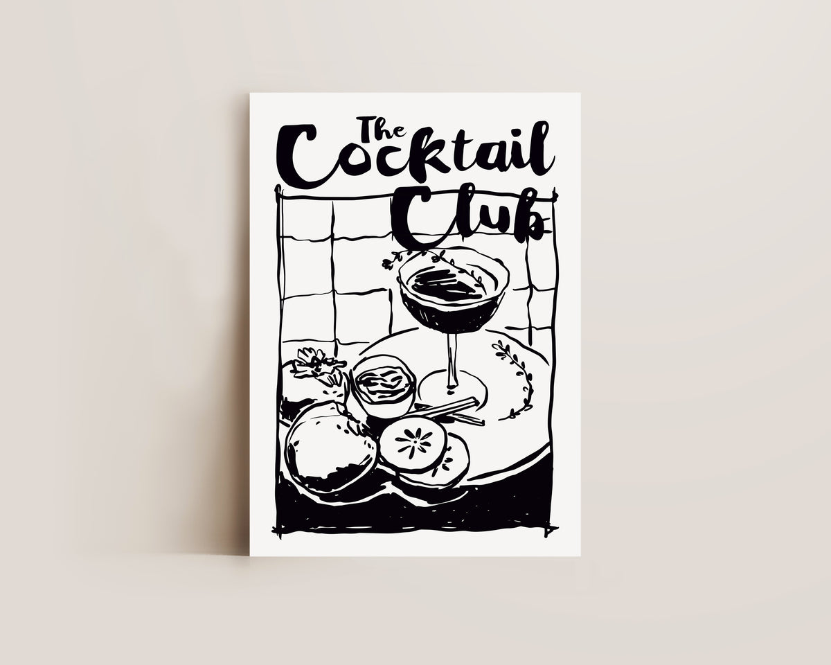 The Cocktail Club In Black Print