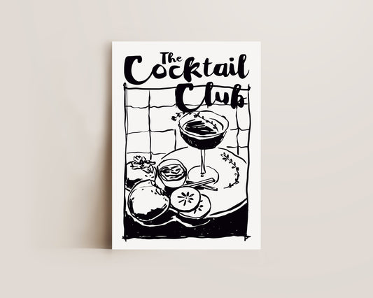 The Cocktail Club In Black Print