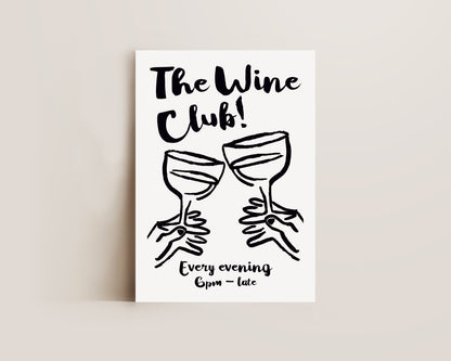 The Wine Club In Black Print