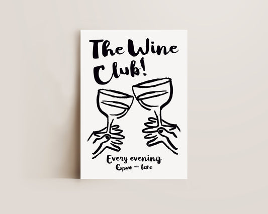 The Wine Club In Black Print