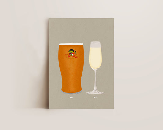 Tring Beer & Prosecco Glass Print