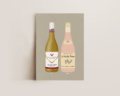 Villa Maria & Chicken Wine Print