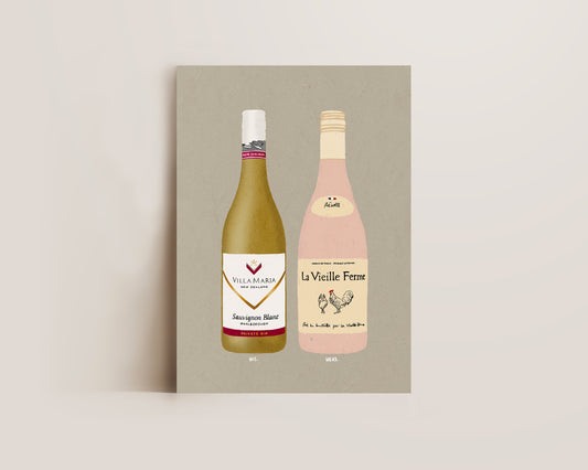 Villa Maria & Chicken Wine Print