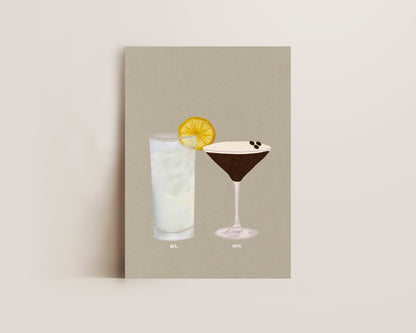 Vodka Lemonade & Espresso Martini Print