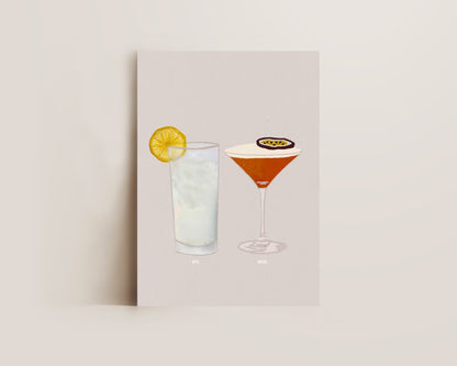 Vodka Lemonade & Pornstar Martini Print