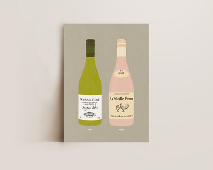 Wairau Cove & Chicken Wine Print