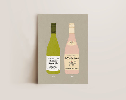 Wairau Cove & Chicken Wine Print
