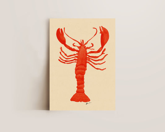 Watercolour Lobster Print
