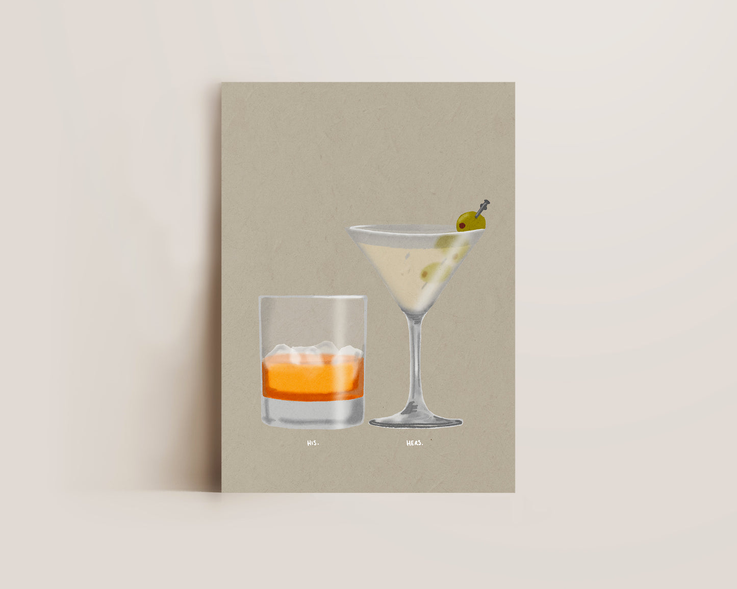 Whisky On The Rocks & Dirty Martini Print