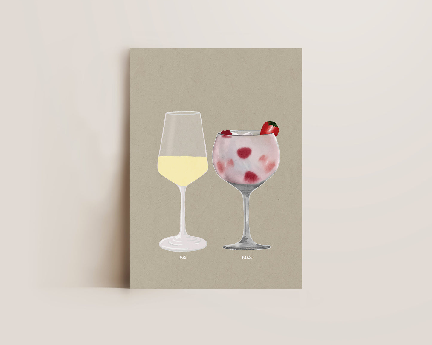 White Wine & Pink Gin Print