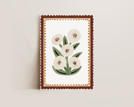 White Flowers Print