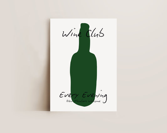 Wine Club Bottle Print