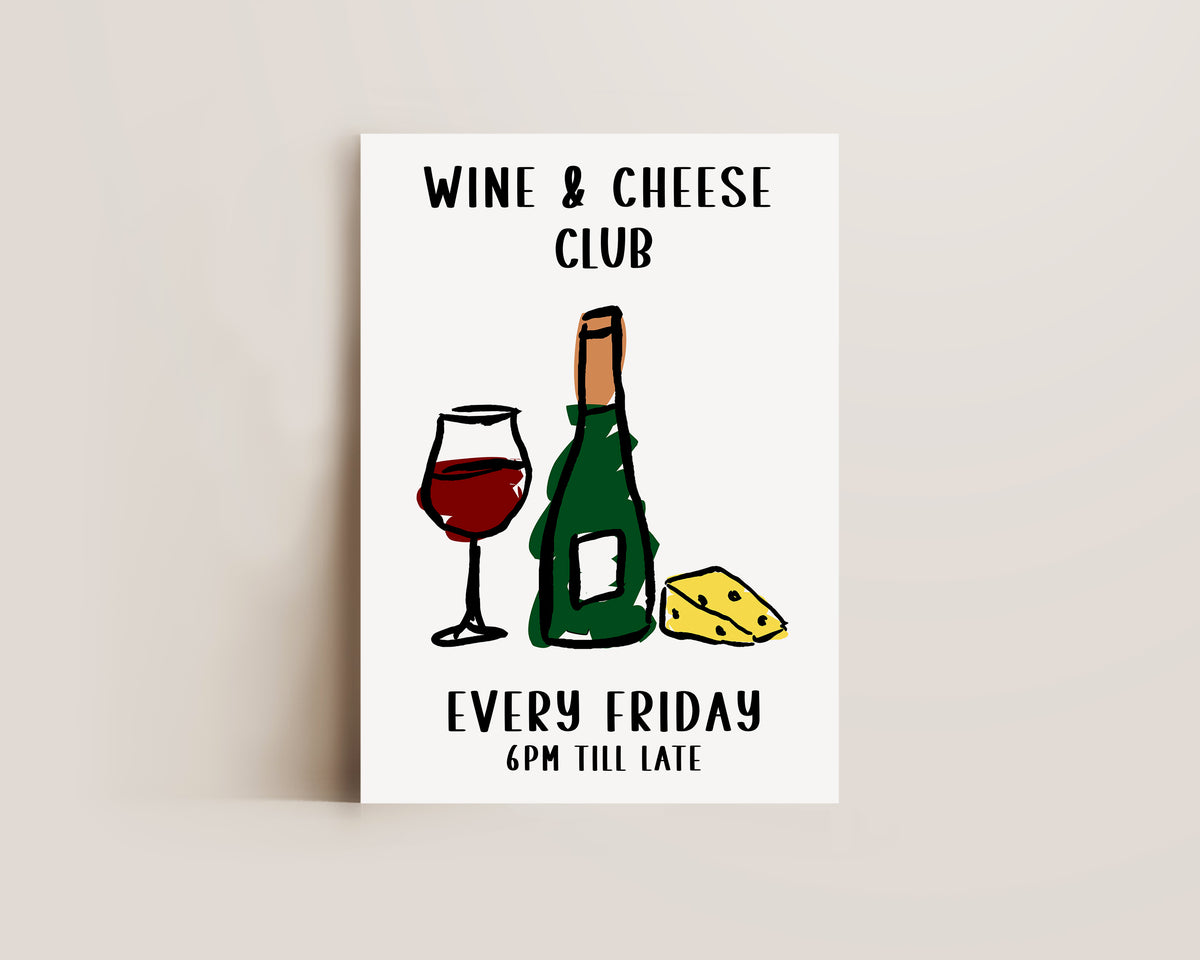 Wine And Cheese Club Print