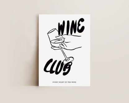 Wine Club In Black Print