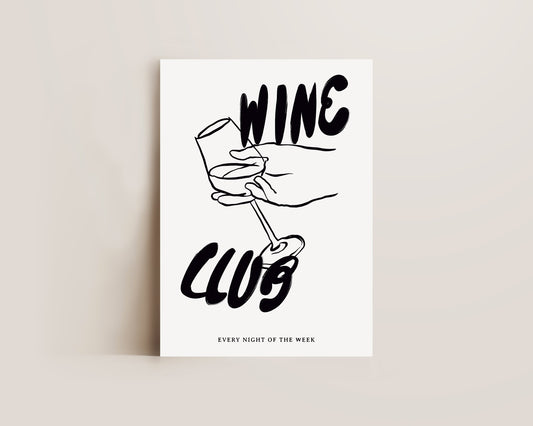 Wine Club In Black Print
