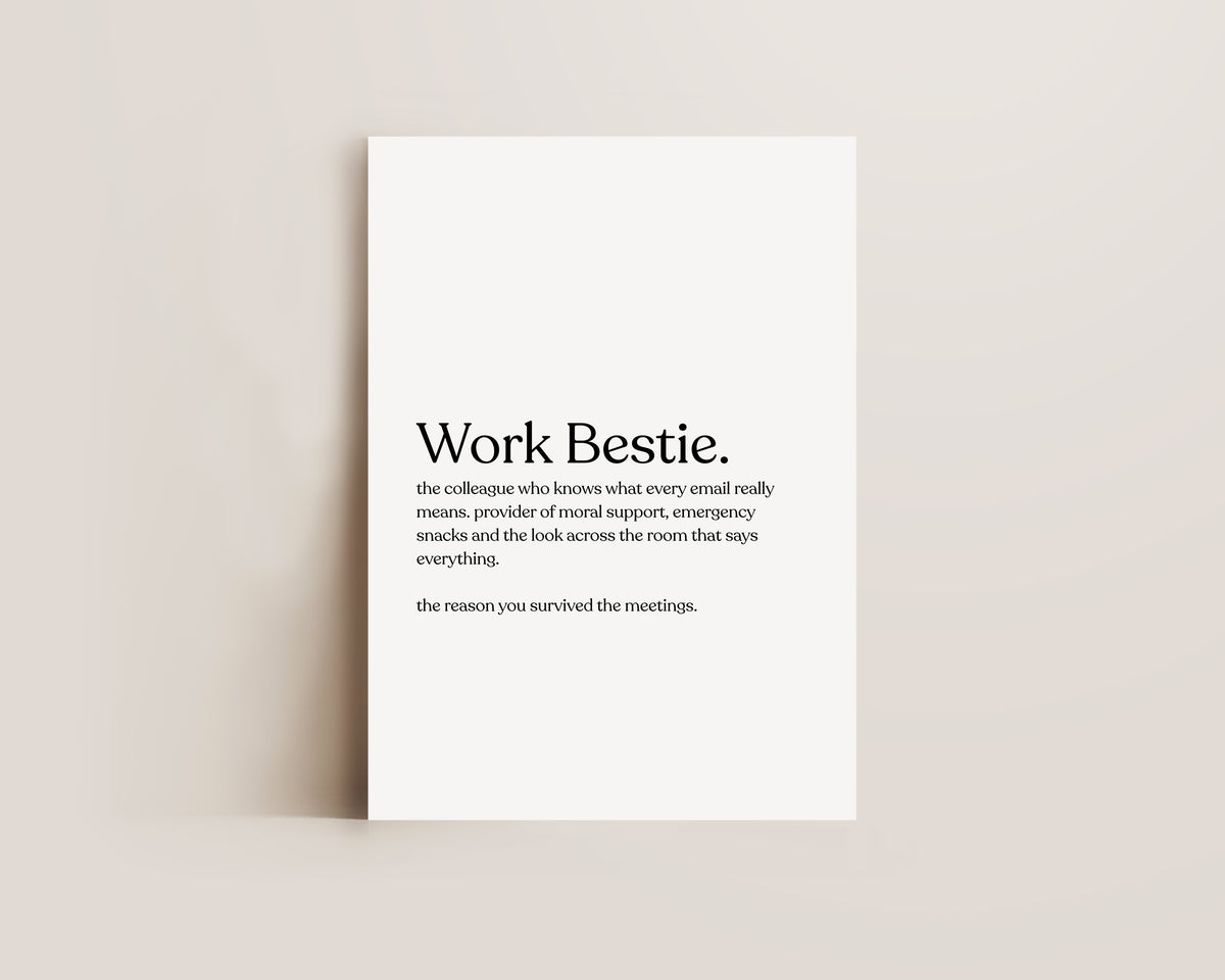 Work Bestie Definition Print