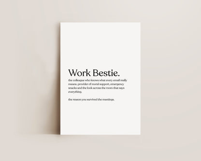 Work Bestie Definition Print