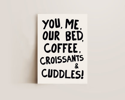 You, Me & Our Bed Art Wall Art Print