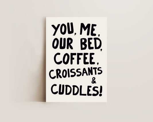 You, Me & Our Bed Art Wall Art Print