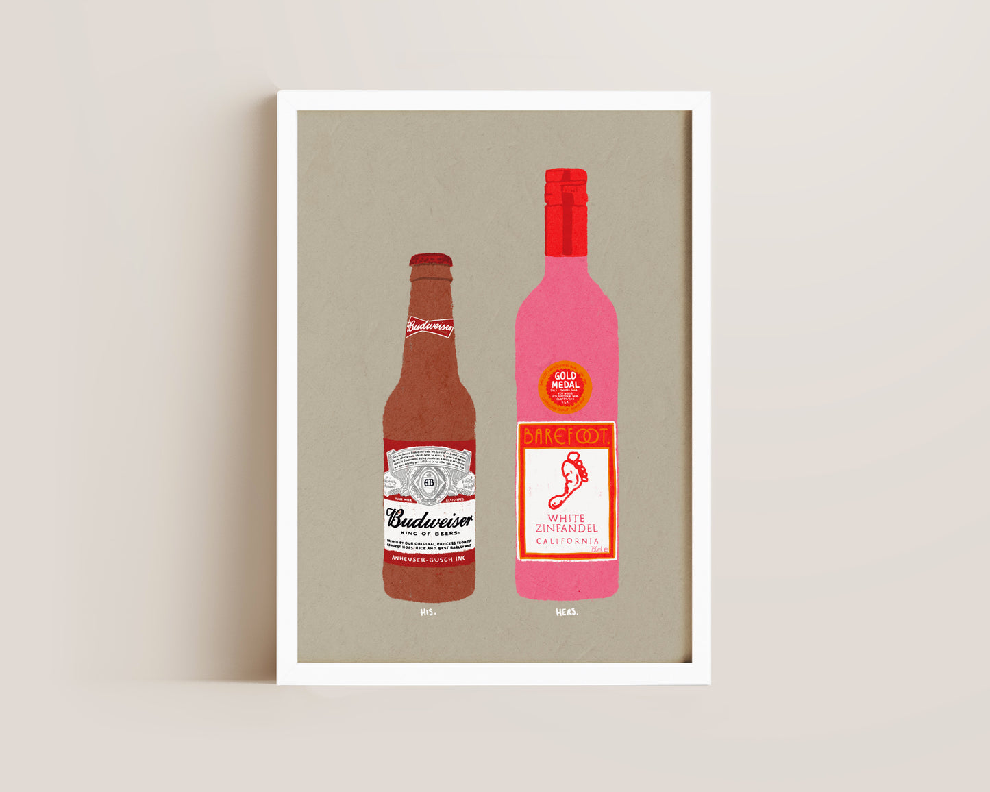 Budweiser & White Zinfandel Print