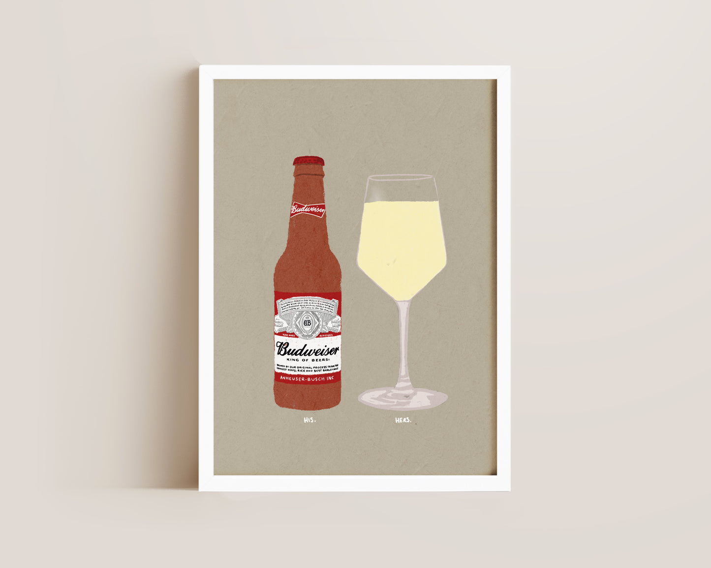 Budweiser & White Wine Print