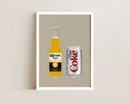 Corona & Diet Coke Print