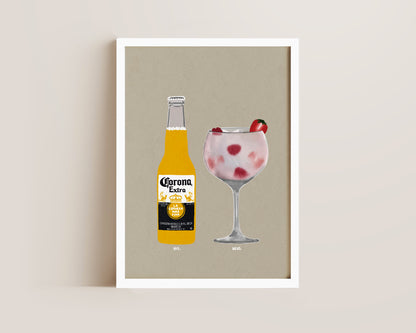 Corona & Pink Gin Print