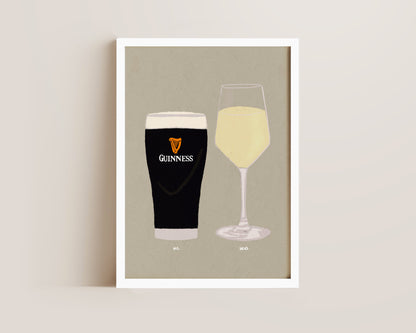 Guinness & White Wine Print
