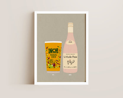 Inch's & Chicken Wine Print