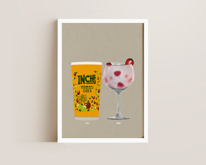 Inch's & Pink Gin Print