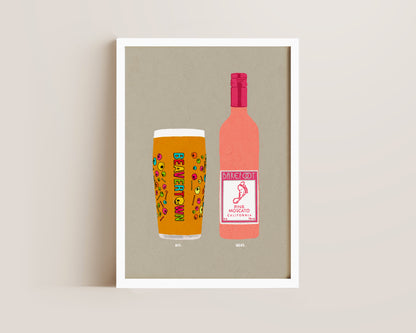 Neck Oil & Pink Moscato Print
