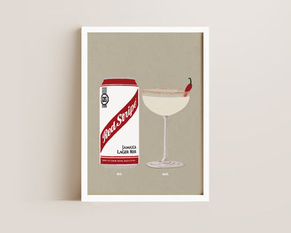 Red Stripe & Spicy Marg Print