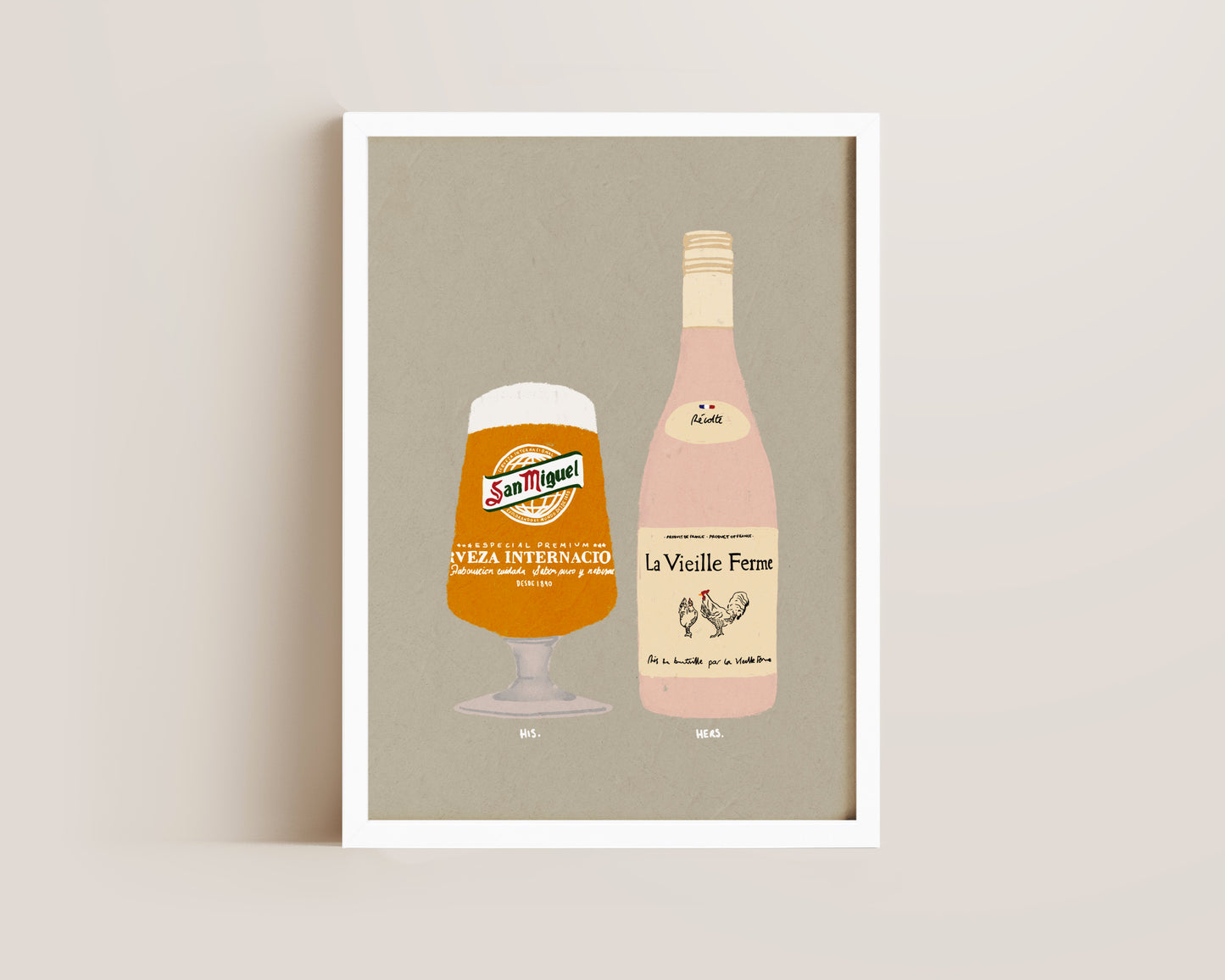 San Miguel & Chicken Wine Print