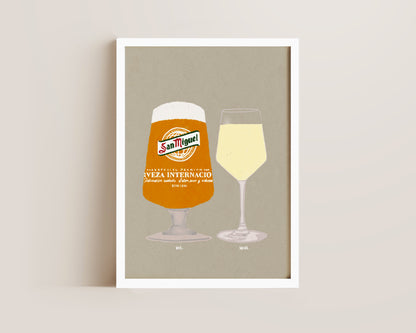 San Miguel & White Wine Print