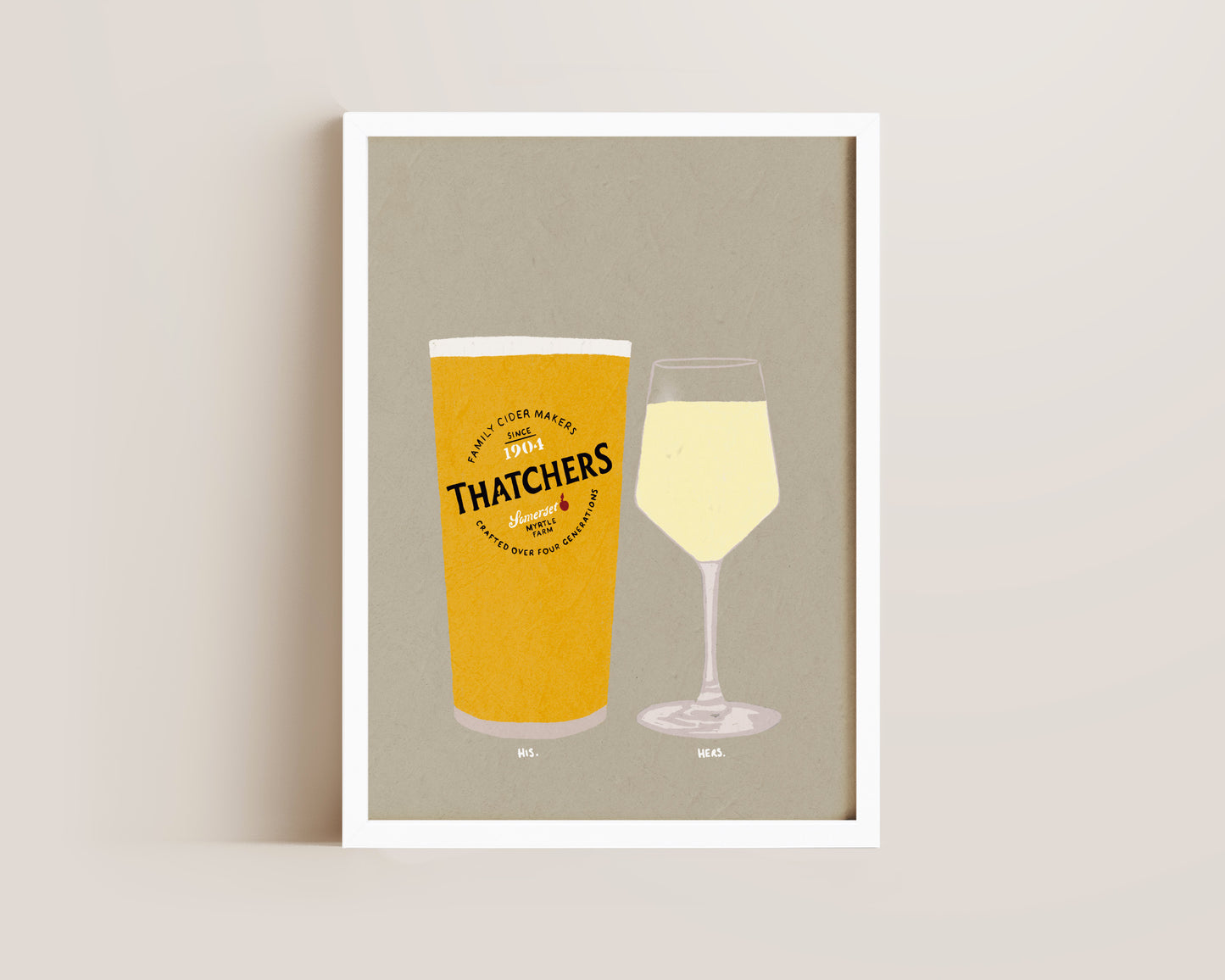 Thatchers & White Wine Print
