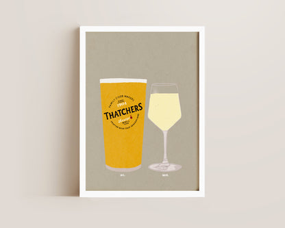 Thatchers & White Wine Print