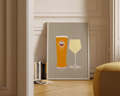 Amstel & White Wine Print