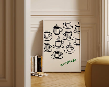 Another Coffee In Green Print