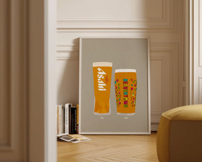 Asahi & Neck Oil Print