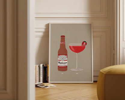 Budweisier & Strawberry Daiquiri Print